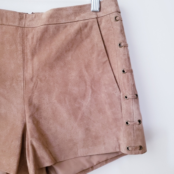 Willow and Clay Tan Leather Shorts - Picture 4 of 10